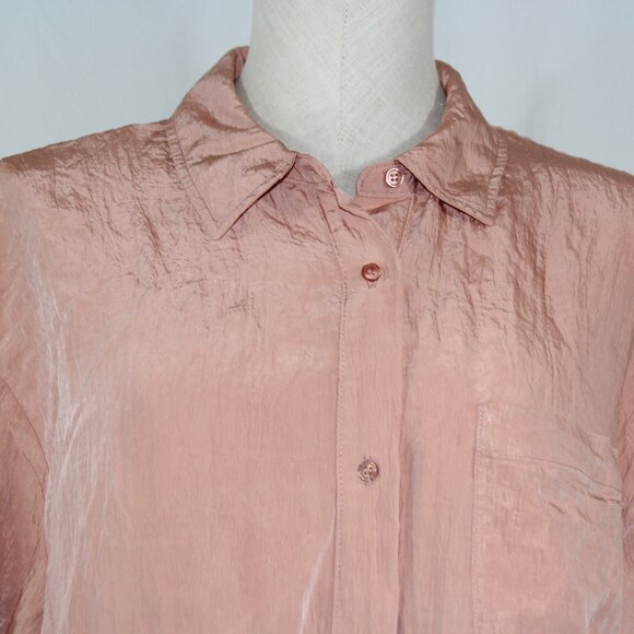 House Of Harlow 1960 Long Sleeve Button Down Shirt In Pale Peach Size M - Picture 4 of 12